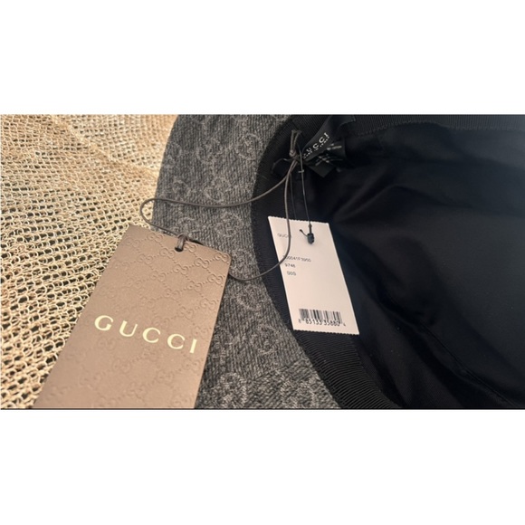Nwts* Gucci Wool Gray GG Printed Bucket Hat - Picture 4 of 6